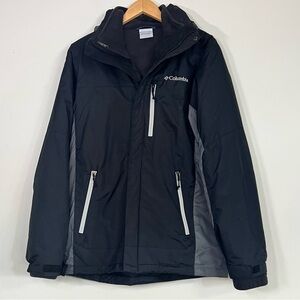 Columbia Interchange Black Hooded Winter Jacket Men’s Medium